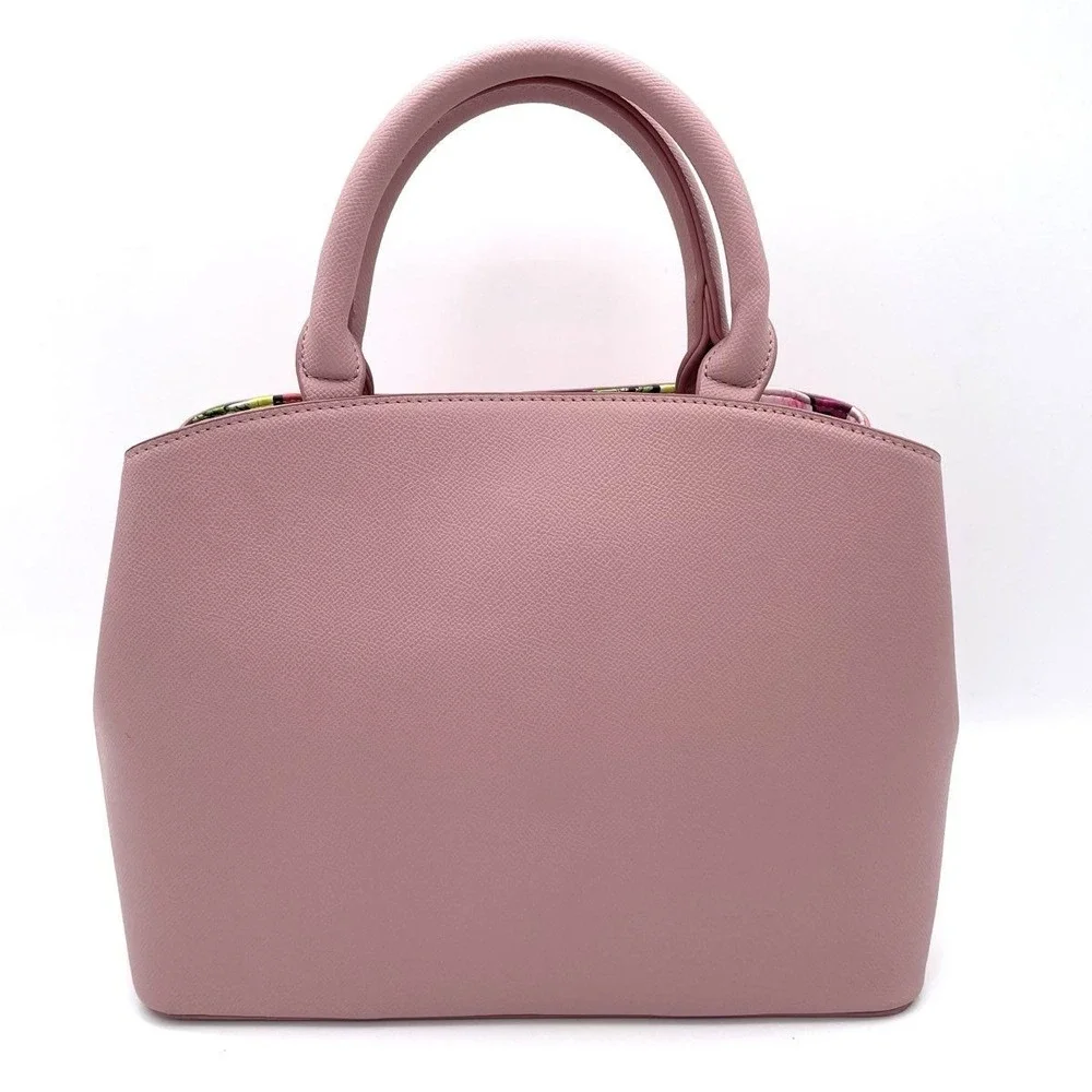 Betsey Johnson Blush Pink Satchel Crossbody Purse Bow Scarf Heart Logo NWT